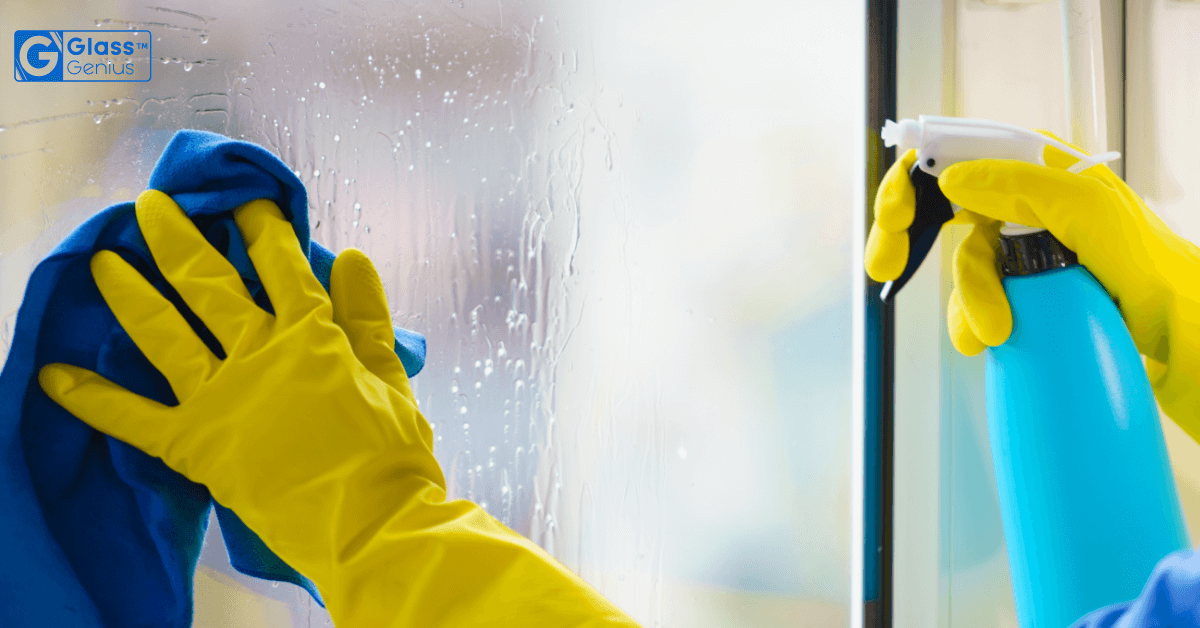Myproperdeets - How to Clean Glass Shower Doors What's the most common  cleaning challenge with glass shower doors? Minerals in hard water, which  build up over time to create a milky-white film