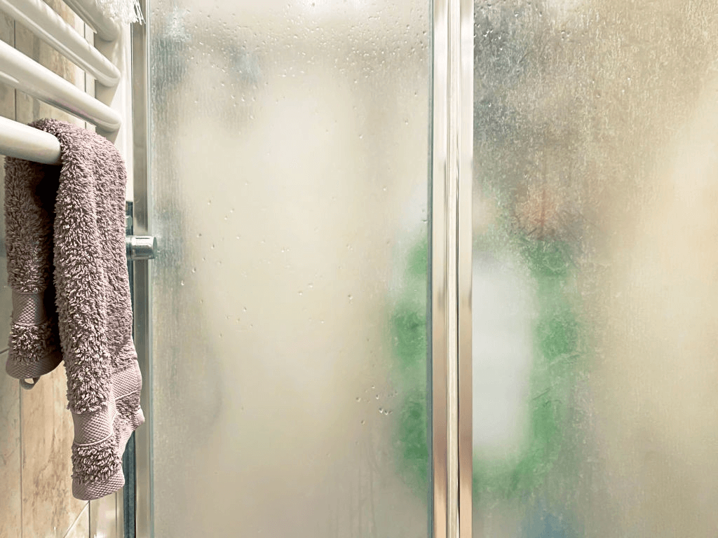 Remove Soap Scum From Glass Shower Door! #cleaningtips