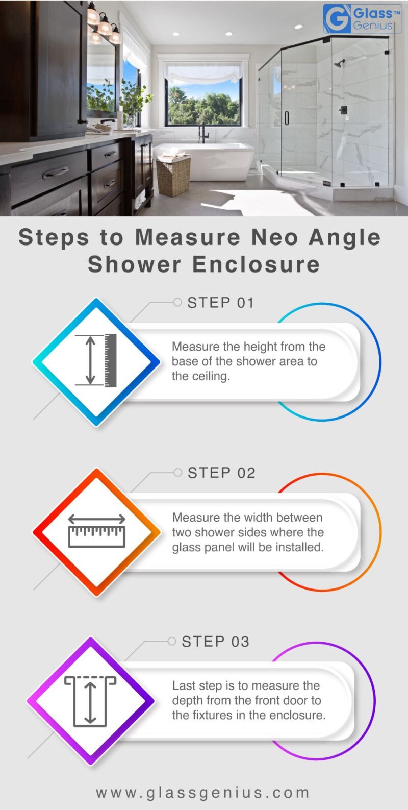 Guide To Measure The Neo Angle Shower Door Glass Genius